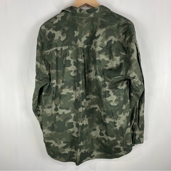 Eddie Bauer Boyfriend Fit 100% Cotton Camo Button Up Down Flannel Shirt Medium - Picture 5 of 5